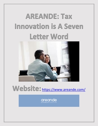 AREANDE: Tax Innovation is A Seven Letter Word.
