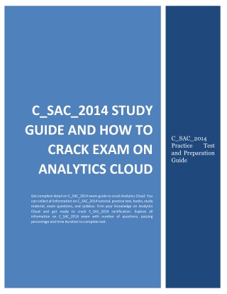 C_SAC_2014 Study Guide and How to Crack Exam on Analytics Cloud