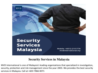 Security Services in Malaysia