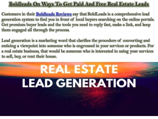 Boldleads On Ways To Get Paid And Free Real Estate Leads – BoldLeads Reviews, Complaints Solutions & Testinomials