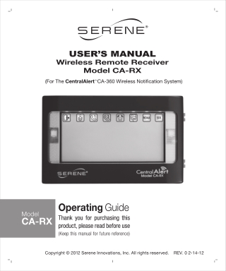 CentralAlert Portable Remote Receiver