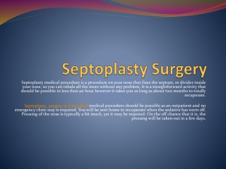 Septoplasty surgery in Islamabad