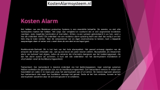 Kosten Alarm