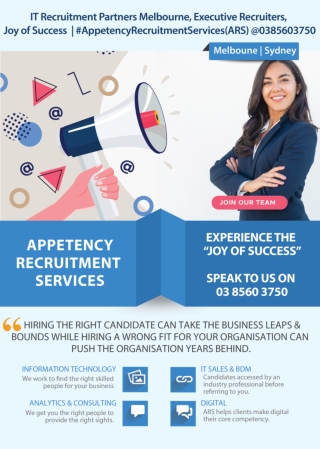 Join Our Team - Appetency Recruitment Services