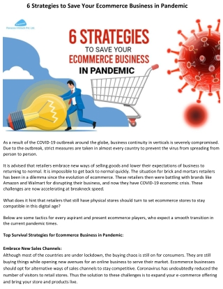 6 Strategies To Save Your Ecommerce Business In Pandemic