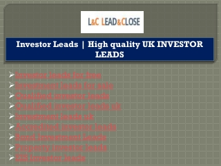 Property investor leads