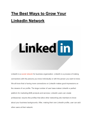 e The Best Ways to Grow Your LinkedIn Network