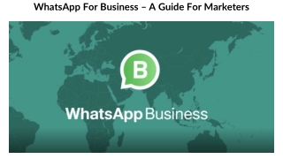 WhatsApp For Business – A Guide For Marketers