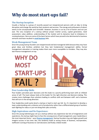 Why do most start-ups fail?