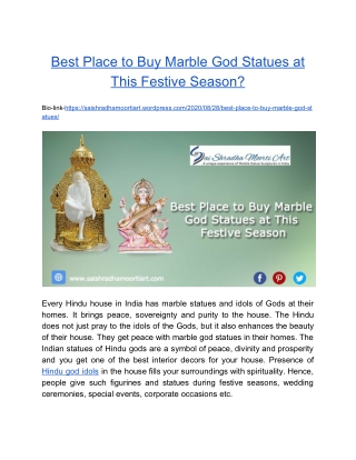 Best Place to Buy Marble God Statues at This Festive Season?