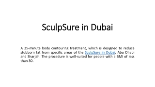 SculpSure in Dubai