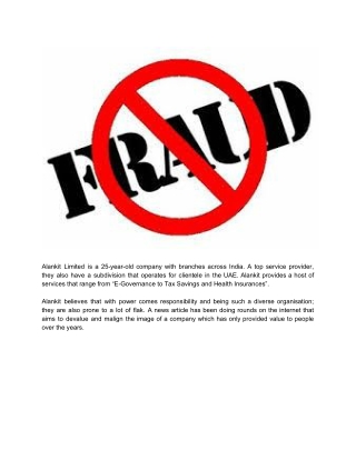 Alankit Assignments Group Income Tax Fraud: Truth or Hoax?