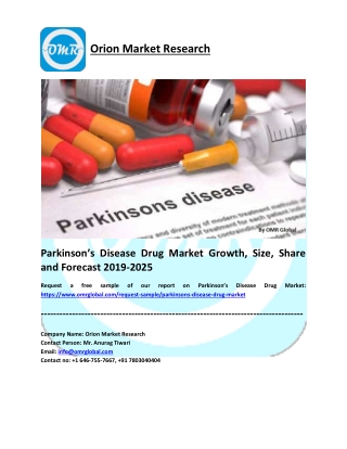 Parkinson’s Disease Drug Market Research and Forecast 2019-2025