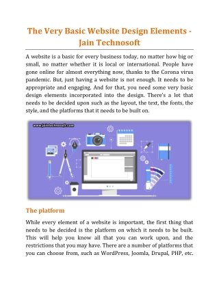 The Very Basic Website Design Elements - Jain Technosoft