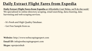 Daily Scrape Flight Fares from Expedia