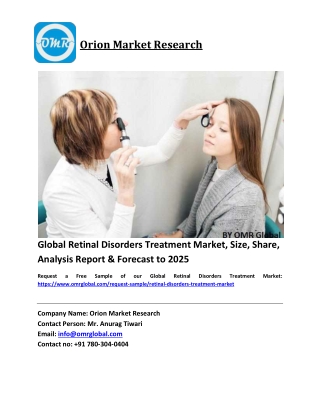 Global Retinal Disorders Treatment Market Size, Industry Trends, Share and Forecast 2019-2025