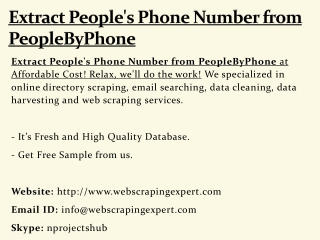 Extract People from PeopleByPhone Directory