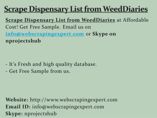 Scrape Dispensary List from WeedDiaries