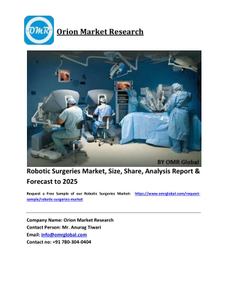 Robotic Surgeries Market Size, Industry Trends, Share and Forecast 2019-2025