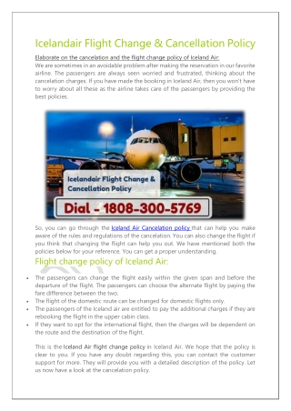 Icelandair Flight Change Policy