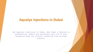 Aqualyx injections in Dubai