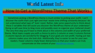 How to Get a WordPress Theme That Works