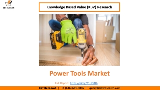 Power Tools Market Size Worth $42.8 Billion By 2026 -  KBV Research