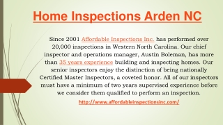 Home Inspections Arden NC