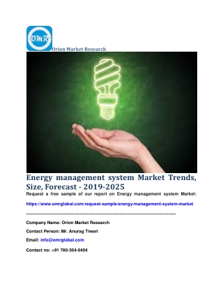 Energy management system Market Trends, Size, Forecast - 2019-2025