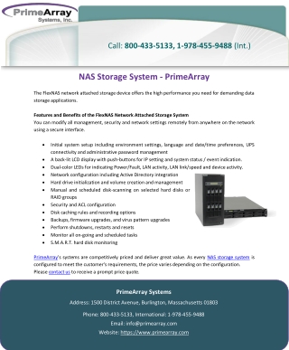NAS Storage System – PrimeArray