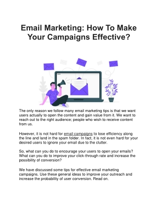 Email Marketing: How To Make Your Campaigns Effective?