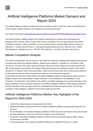 Artificial Intelligence Platforms Market Growth and Size 2024