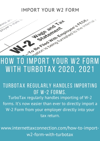 Import Your W2 Form with TurboTax 2020, 2021