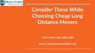 Consider These While Choosing Cheap Long Distance Movers