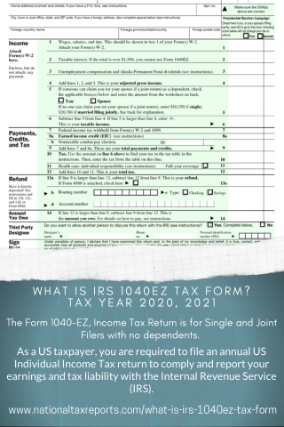 What is IRS 1040ez Tax Form
