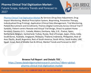 Pharma Clinical Trial Digitization Market– Future Scope, Industry Trends and Forecast to 2027