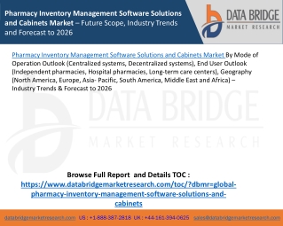 Pharmacy Inventory Management Software Solutions and Cabinets Market – Future Scope, Industry Trends and Forecast to 202