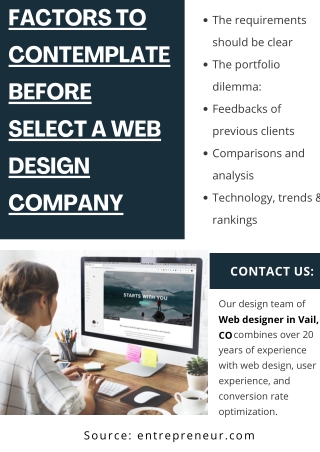 Factors to Contemplate Before Select a Web Design Company