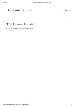 The Denim Fetish!!!  Her Tinted Closet