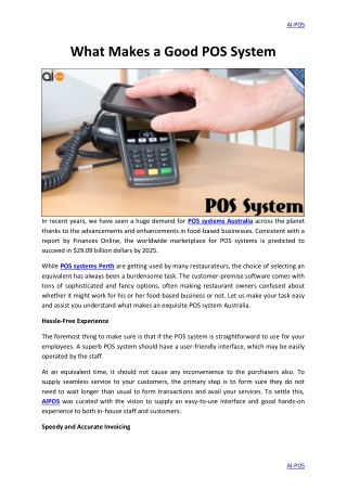 What Makes a Good POS System