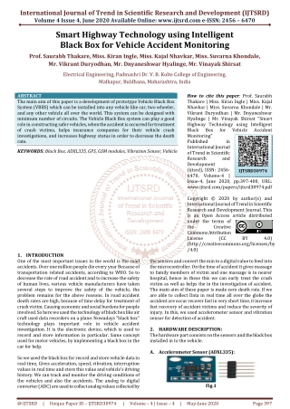Smart Highway Technology using Intelligent Black Box for Vehicle Accident Monitoring