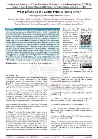 What Effects do the Genus Prunus Plants Have