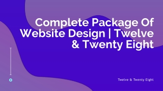 Complete Package Of Website Design | Twelve & Twenty Eight