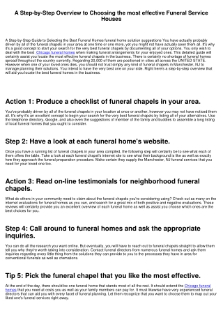 A Step-by-Step Overview to Selecting the very best Funeral Houses
