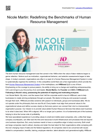 Nicole Martin | Benchmarks of Human Resource Management | CIOlook