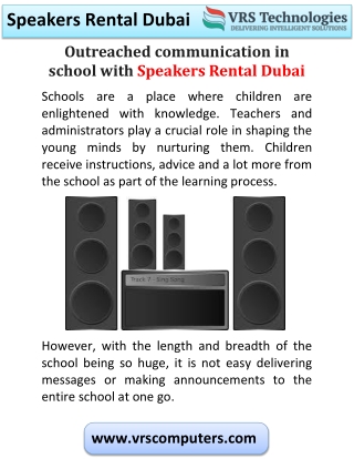 Outreached Communication With Speakers Rental in Dubai