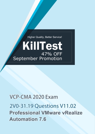 VMware VCP-CMA 2020 2V0-31.19 Practice Questions V11.02 Killtest