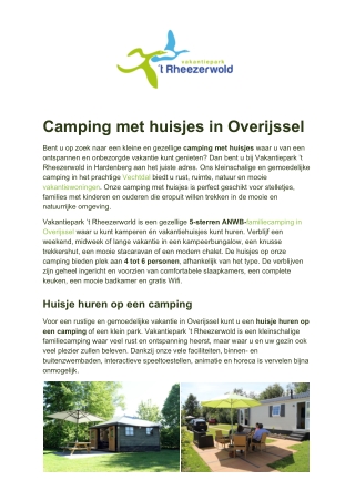 Vakantiepark 't Rheezerwold - Camping met huisjes