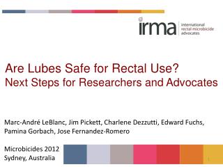 Are Lubes Safe for Rectal Use? Next Steps for Researchers and Advocates