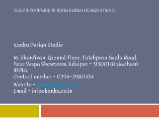 Design Company in India Kanku Design Studio